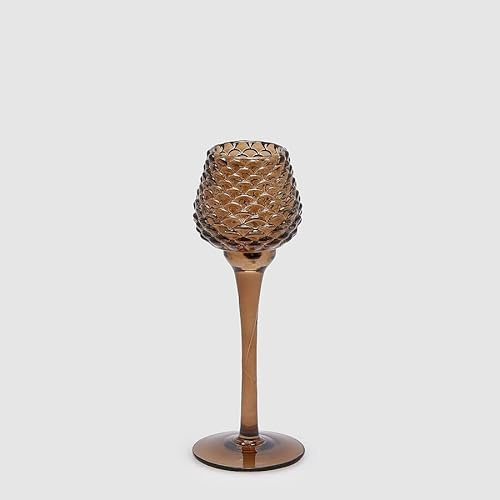 EDG Enzo De Gasperi Kerzenhalter Pigna Kelch H 21,5 cm D 7,5 cm Braun