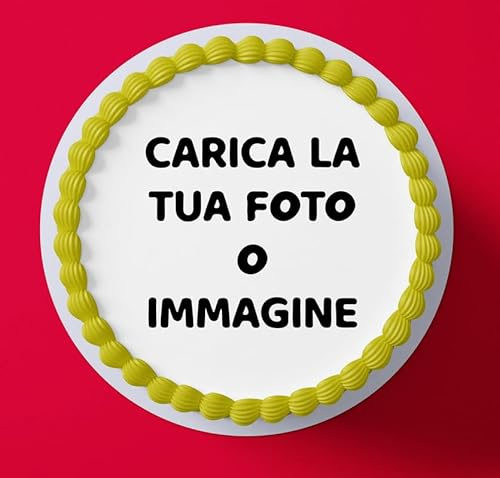 Crea la Tua Cialda per Torta Personalizzata con Foto – Decorazione Alimentare in Pasta di Zucchero Gluten Free, Formato Rotondo