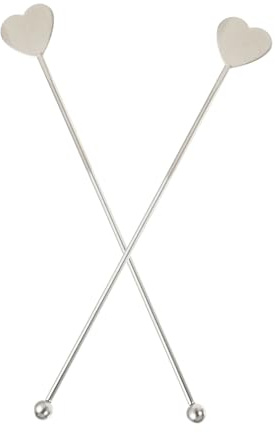 SHOWERORO 2piezas Agitadores Cóctel De Acero Inoxidable Resistente y Suave para Bar Restaurante y Café Utensilios Decorativos para Bebidas y Jugos
