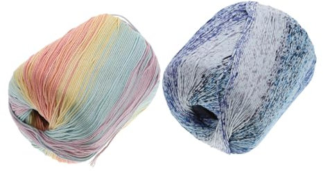SHINEOFI 2pcs Knitting Yarn Pack DIY Cotton Yarn Crochet Warm Soft for Boys and Girls Blankets Scarf Hat Toys