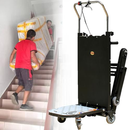 RoyceBee Electric Stair Climbing Dolly, 1102 lbs Capacity Stair Climbing Hand Trucks 2980w Turnable Electric Hand Trucks Foldable With battery，for Warehouse Logistics Distributi