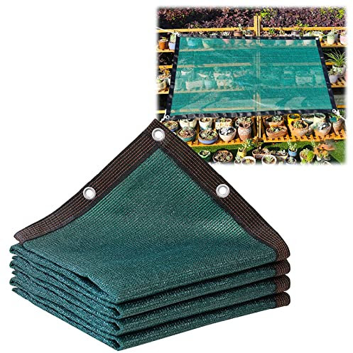 Telo ombreggiante in tessuto traspirante per serra, pergola, patio, pollaio, con occhielli, 6 x 10 m, colore: verde scuro