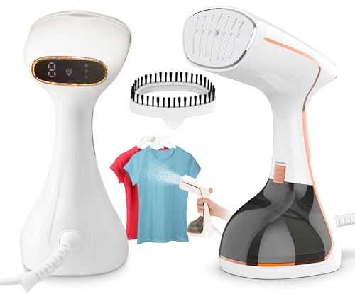 Clothes Steamer-Hand Steamer With LCD Screen Upgraded 320 ml Water Tank- 3 Gears Portable Travel Steamer For Clothes - Wrinkle Removal 1800W, Garment Steamer Iron Ideal for Home, Office & Travel.