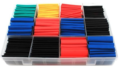 Tubo termoretraibile, kit di isolamento per cavi assortiti, 20 x 13,5 cm, guaina per filo elettrico, design resistente al calore, stoccaggio compatto e organizzato per riparazioni e uso professionale
