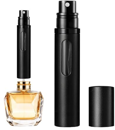 JOOMOKO Perfume Atomiser 10ml Travel Perfume Bottle Atomiser Spray Bottle | Refillable & Travel Size Perfume Bottle Easy to Refill travel atomiser for Women Men(Black)