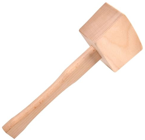 LEONTOOL Mazo de madera manual de 9.5 pulgadas para uso doméstico, martillo de madera de haya maciza, herramienta de mano para carpintería, accesorio de cocina para carpintería, trabajo de cuero