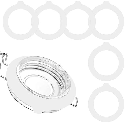 Pretwad 10 juntas de silicona de 4,5 pulgadas, juntas de goma de repuesto, sello hermético para tarros de conservas con apertura de 4,2-4,3 pulgadas, anillos de sellado de goma a prueba de fugas para