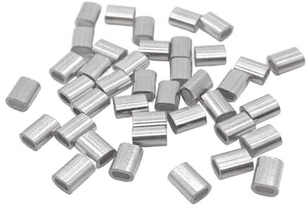 TMTGTS Aluminiumhülsen 25 Stück 10mm Crimpschlaufen Aluminiumhülse Würgeklemmen Aluminium Presshülsen Alu Klemme Drahtseilklemmen Klemmhülsen Metallhülsen drahtseil quetschhülsen Seilklemme