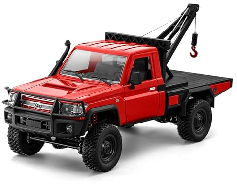 ARRIS Camion Gru RC 1/12, MN-82T LC79 RTR RC Crawler, Auto di traino All-Terreno 4 Ruote motrici RTR 2,4 GHz RC Pick-up Trail Truck per Adulti Hobby Toys (Rosso)