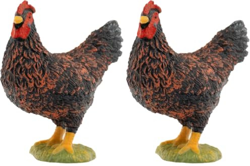 Bullyland 62316 - Spielfigur Huhn braun, ca. 4,6 cm große Tierfigur, detailgetreu, PVC-frei, ideal als kleines Geschenk für Kinder ab 3 Jahren (Packung mit 2)