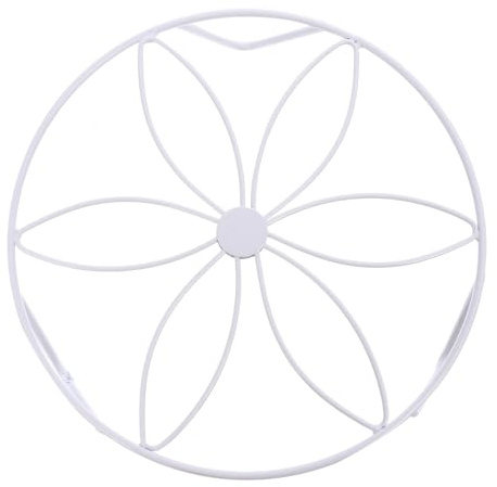 PAMINGONO Supporto per Piante in Ferro Bianco da Interno, Base Portavaso Decorativa a Forma di Fiore, Mensola per Fiori Stabile e Rustica, Porta Vaso da Terra Elegante per Giardino