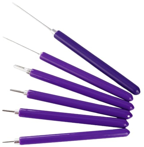 MAGICLULU Juego de Bolígrafos Metálicos para Quilling 6 Piezas, Herramienta Ranurada para Enrollar Papel Reciclado, Colores Púrpura, Kit Manualidades DIY para Scrapbooking, Tarjetas