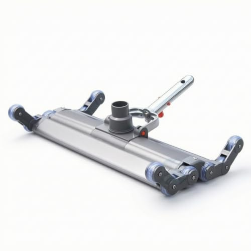 rockible Spazzola Aspirafango Piscina con Ruote Robusto Spazzola Aspirafango Piscina Resistente Scopa per Proprietari di Piscine, Manutenzione Ordinaria