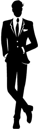 WC-Schild, Toilettenschild Gentleman selbstklebend, Herren, Schwarz, M