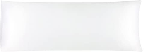 sourcing map Cuerpo Almohada Cubierta Satén Sedoso Cuerpo Fundas Almohada para Cabello y Piel Lujo Enfriamiento Anti-Arrugas Resistente Lavado Blanco 20 x54