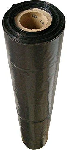 Baufolie Typ 300 schwarz – Abdeckfolie aus LDPE 2 m x 50 m – 1 Rolle (100 m²) extra starke, wasserdichte und reißfeste Schutzfolie für Innen- und Außenbereich