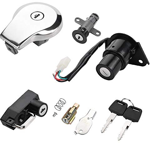 Cerradura de encendido-piezas virago 535-Interruptor de encendido de motocicleta, tapa de combustible, llaves de bloqueo de asiento, cilindro de bloqueo de interruptor de encendido de metal para Yama