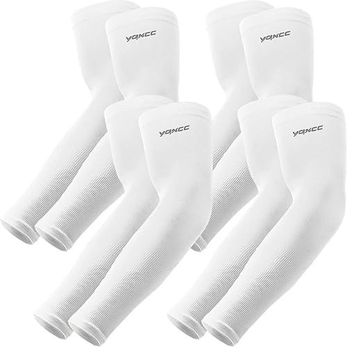 YQXCC 4 Paires Manchettes de Bras UV Protection UPF 50 - Couverture de Tatouage Manches de Bras pour Homme Femme Sport Cyclisme Golf