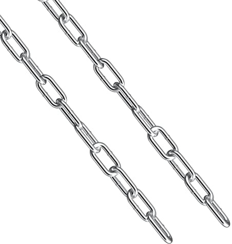 hannger 5 mm Edelstahlkette Meterware rostfreier Metallkette zum Aufhängen | 304er Edelstahl-Rundkette mit WLL 350 kg für Hängeschaukel, Diebstahlsicherung, Verankerungskette, Zauntor, Leitplanke