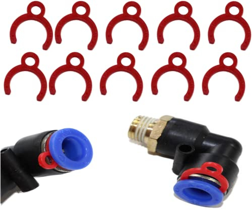 Sicherungsring 10er Set für Pneumatik Steckverschraubung/Steckanschluss mit 4, 6, 8, 10 oder 12mm Schlauchaschluss (Für Schlauchanschluss Ø 10mm)