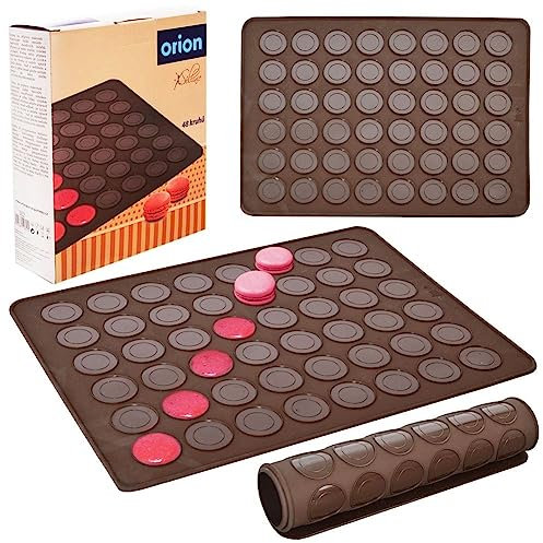 Moule en silicone pour macarons français en silicone marron 39,5 x 29,5 cm