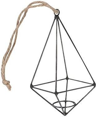 PRETYZOOM Eisen Hängependel Geometrische Wanddekoration Schwarz Mit Jute-Schnur Rustikale Tür Und Wandverzierung Für Zuhause Hochzeiten Und Feste