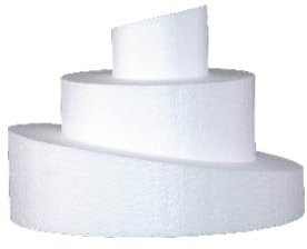 Basi Wonky in polistirolo (3 pezzi separabili). Basi torta Wonky per cake design e decorazioni creative. Misure Ø15xH10,5 Cm, Ø25xH10,5 Cm, Ø35xH10,5 Cm
