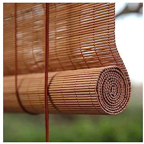 GeRRiT Natür Bambus Rollo Jalousine Bambus Sichtschutz Rollo Bambusrollo Retro Bambus Vorhang Wetterfest Sonnenschutz Rollo Für Terrasse Balkon Vorhang Bambus Outdoor,Anpassbar