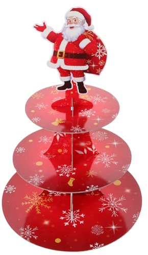Ciieeo Alzata per Torte Porta Cupcake in Espositore Natalizio Piani Decorazioni per Feste di Compleanno e Natalizie