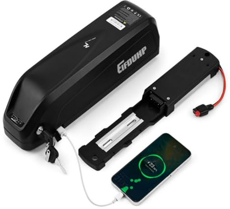 Ebike Akku 36V/48V 10Ah-22.5Ah Ebike Batterie Pack mit Ladegerät, 4-Pin/5-Pin Grundplatte, Sicherheitssperre & Batteriestandsanzeige für 50-1500W Motor