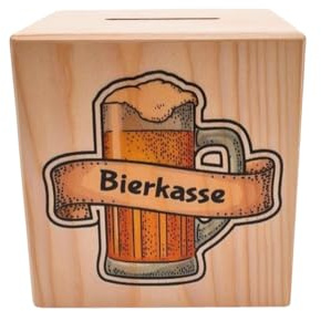 KF-Holz Holzspardose 10x10x10 cm – Bierkasse, Kaffeekasse, DIY Spardose, personalisierte Sternzeichen, Made in Österreich