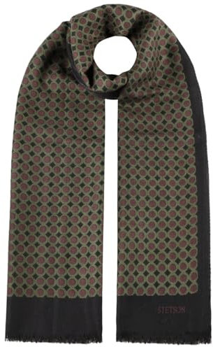 Stetson Allover Dots Schal Gepunktet Wollschal Wärmender Herrenschal Herbst Winter schwarz One Size