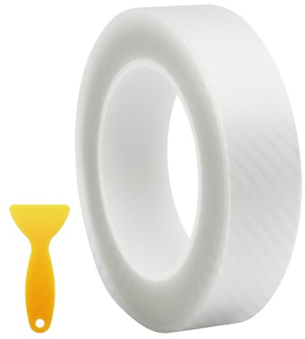 Pellicola protettiva in carbonio per auto, 3 cm x 10 m, trasparente, protezione per auto, autoadesiva, universale, in fibra di carbonio per maniglia della porta