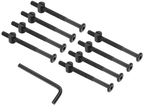 PATIKIL Tornillos De Litera M6 X 80mm, Juego De 8 Piezas Con Hexágono Interno Y Tuercas Para Muebles Y Camas, Incluye 1 Llave Hexagonal, Negro