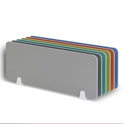 Yiustldd Office Partitions/Classroom Desk Dividers, Privacy Panel Partition Shields with 2 Clamps, Clamp On Desk Privacy Shield Privacy Screen,Grey,100x30cm