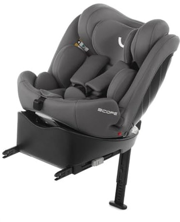 Nurse by Jané Scope, Silla Coche Bebé iSize, 40 a 150 cm, de 0 a 12 Años, Isofix, Giratoria 360, Posición de Carga, 13 Posiciones, Color Gris, Scope i-Size