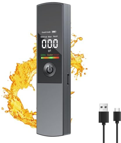 IFaca Éthylotest Électronique- Rechargeable & Portable,Éthylomètre Numérique Professionnel avec Batterie Rechargeable USB,Affichage LCD Alcootest,Alcotest pour Un Usage Domestique