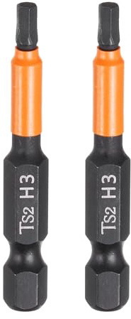 sourcing map 2pcs H3 Hex Head Drill Bit Wrench 3mm Metric Flat Tip 1/4 Hex Shank 50mm (2) Long Magnetic Black Phosphate Hexagonal Screw Driver Socket Industrial Screwdriver Power Bits