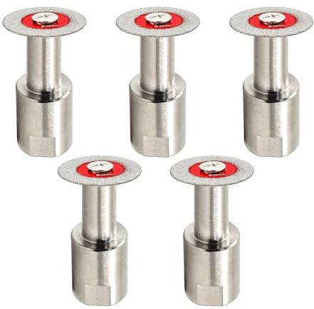 FOCSTOL Disco Diamantato per Taglio Vetro - 5 pezzi 30mm Lama Diamantata per Taglio Vetro con Flangia M14 per Giada, Cristallo, Bottiglie Vino, Piastrelle, Ceramiche