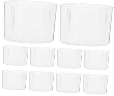 COLLBATH 10piezas Vaso Medidor De Plástico Transparente Vaso De Reactivo Recipiente Pequeño Para Líquidos Para Herramientas Joyería