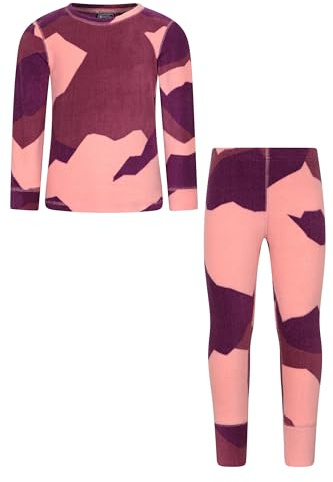 Mountain Warehouse Ensemble de couches de base en polaire pour enfants – Tissu isotherme, haut chaud et confortable, garçons et filles – Automne hiver, extérieur, voyage et randonnée, corail, 5-6 ans