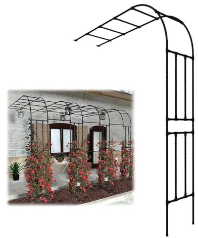 Support pour roses noires - Treillage pour arche de jardin - 1,5 x 0,5 x 2,4 m - Demi-face - Pour plantes grimpantes - Structure métallique