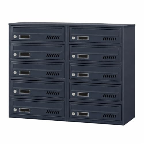 20 Cassette postali condominiali GLM 10 posti RAL 7016 antracite 25cm prof