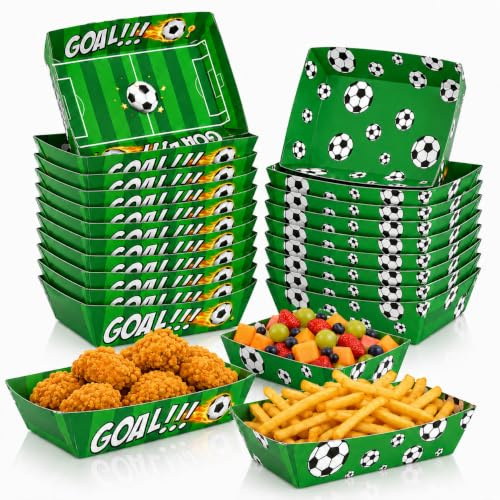 HENGBIRD Platos de Papel Fútbol Fiesta, 24 Snack Bowls resistentes para patatas fritas, chips, hot dogs y Currywurst, decoración práctica para Public Viewing y noches de fútbol