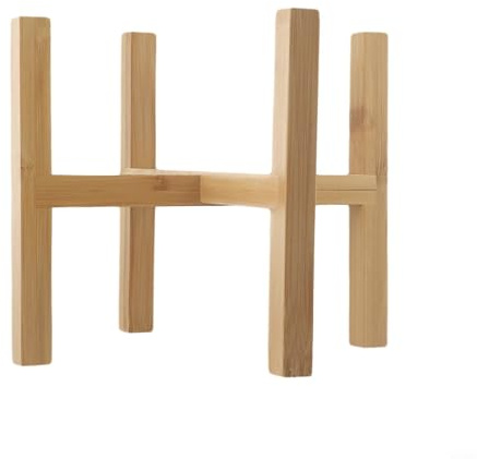 Soporte de madera para plantas de esquina, soporte para bonsái, para interiores, hogar, jardín, estante de exhibición fuerte para decoración de pie (L)