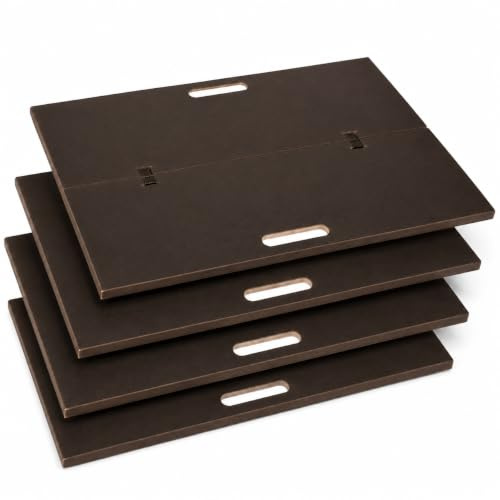 Lightweight Foldable Loft Crawl Board Attic Support with Handles 1.3m x 60cm Open Closed Non Slip Grip Tape 120kg Load Fit Into Cars Vans Portable Folding - Pack of 4