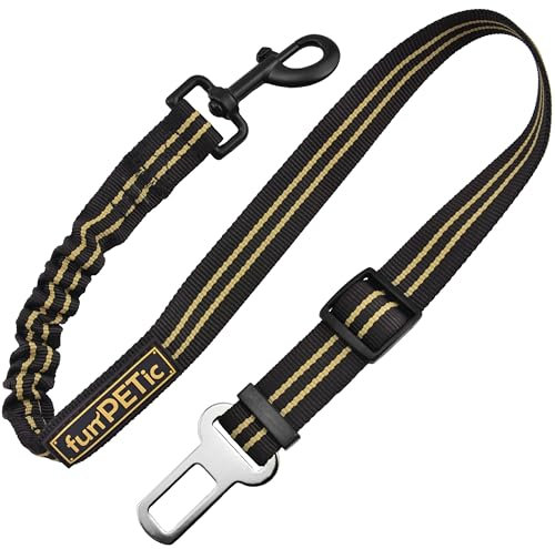 funPETic Auto Sicherheitsgurt für Hund - extra bissfester Adapter mit Dämpfung, Anschnallgurt für kleine und große Hunde und Katzen, Perfekter Hundegurt für Hundegeschirr