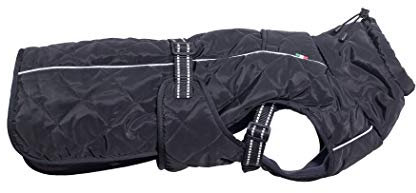CHIARA Nelson Mantel mit Geschirr CHJ-Y1815BL-XL- Wintermantel, Übergangsjacke, Weste (Größe: XL, hochqualitativ, Material: 100 % Polyester, elastisch, elegant), Schwarz