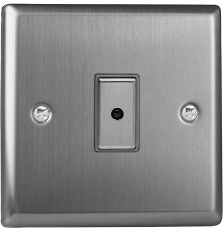 Varilight Single V-Pro Multi-Point LED Dimmer 1 x 0-100W - Classic Brushed Steel With Brushed Steel Button, JTE101