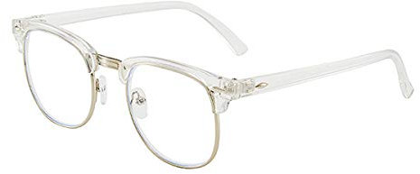 Kurzsichtig Brille Myopie Kurzsichtigkeit Brille Mit Dioptrien -3.50 Für Herren Frauen Stilvoll Brillenfassung Transparent Weiß